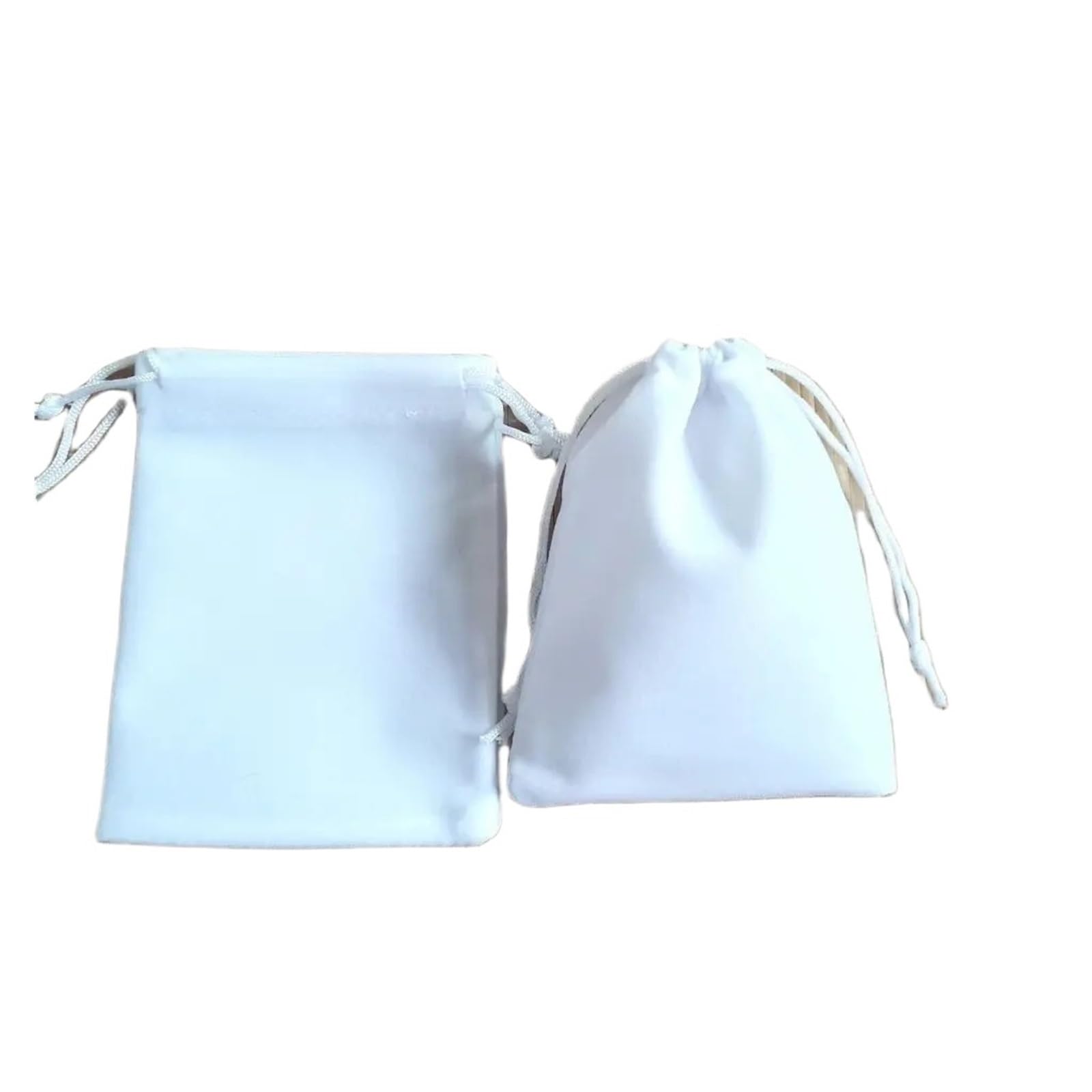 SHENJMAI Velvet Jewelry Pouches 100Pcs/Lot 5x7cm 7x9cm 9x12cm Drawstrings Velvet Bags Jewelry Packaging Pouches Wedding(WHITE,5x7cm)