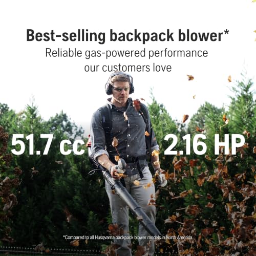 Husqvarna 150BT Gas Backpack Leaf Blower, 51-cc 2.16-HP 2-Cycle
