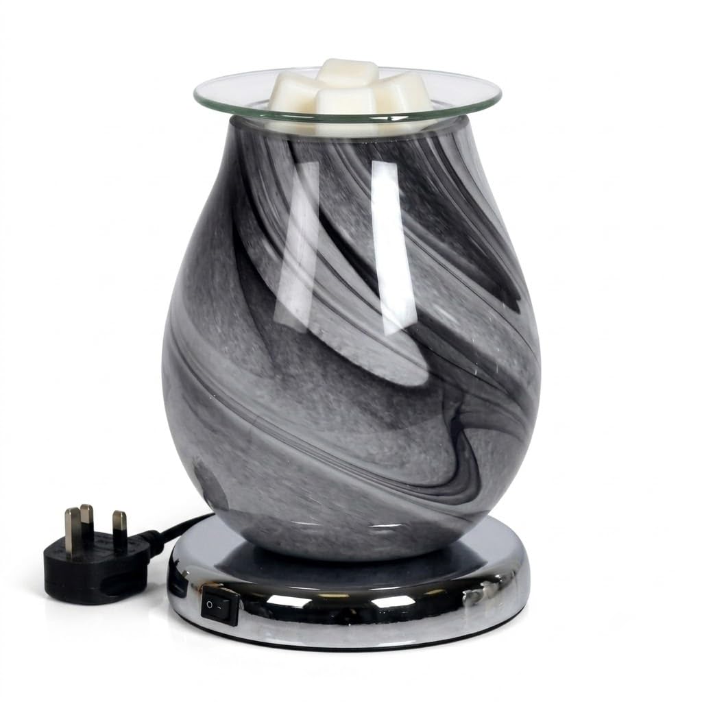 Demo - Electric Wax Oil Burner Grey Swirl Aroma Melt Warmer Touch Control