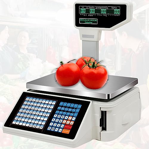 Báscula comercial digital con impresión de etiquetas