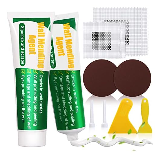 Drywall Repair Kit, 2 Pcs Spackle Wall Repair Patch Kit with Scraper, Wall Mending Agent Large Hole Drywall Patch, Easy to Fill Holes in Home Wall and Quick Repair Crack, Plaster Wall Repair