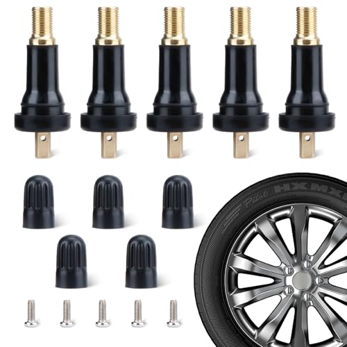 5 PCS TPMS 20008 Tire Valve Stem Snap-in Rubber Tubeless Tire Pressure Sensor Valve Stem TPMS Valve Stem Replacement Compatible with Enclave Escalade Avalanche Sierra