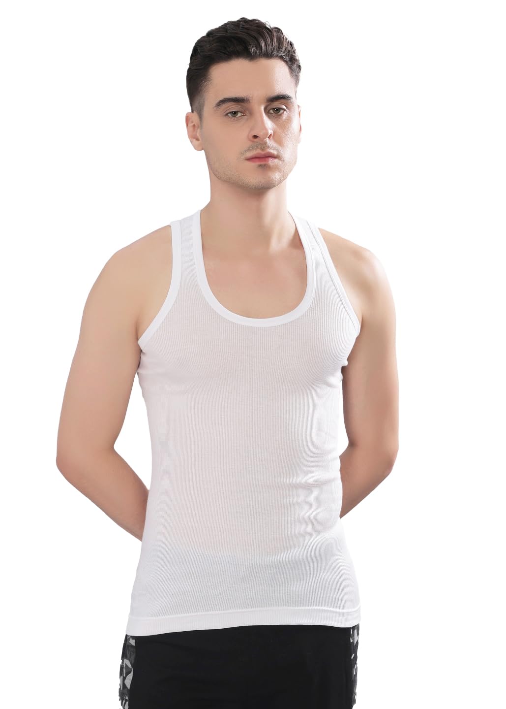 dollar bigboss Men's White Solid Cotton Regular Vest-picture-22