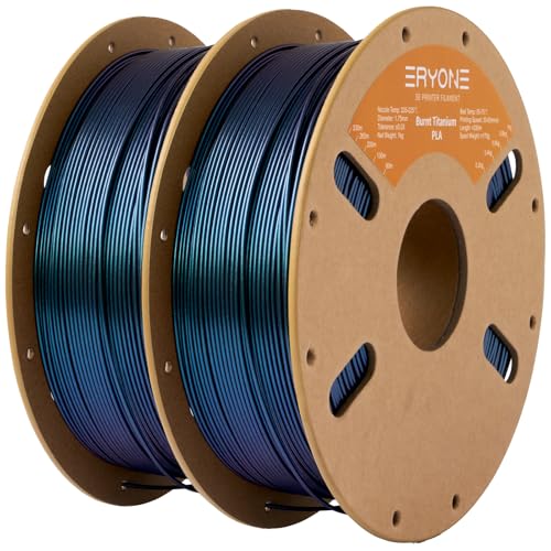 Image of ERYONE Burnt Titanium PLA Filament 3D Printer PLA Filament 1.75mm + /- 0.03mm, Glitter PLA Filament 2KG Cardboard Spool, Blue
