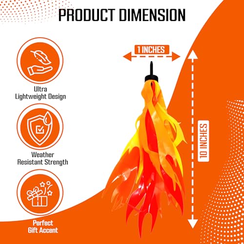 Iconikal Flame Streamers for Bicycle or Scooter Handlebar,