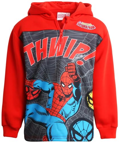 Image of Marvel Toddler Boys Quarter Zip Hoodie Fleece Graphic Pullover Hoodies
