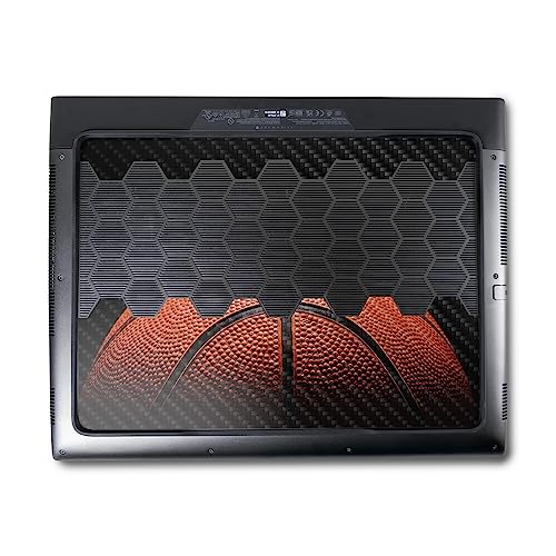 Image of MightySkins Carbon Fiber Skin Compatible with Alienware M18 R1 (2023) Full Wrap Kit - Basketball World | Protective, Durable Textured Carbon Fiber Finish | Easy to Apply | Made in The USA