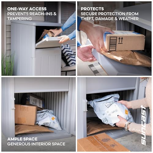 Suncast 33.5-Gallon Capacity Package Delivery Box, Parcel Drop Box with Lock, Weather Resistant Outdoor Storage Solution for Secure Package Deliveries, Made in USA - image 2