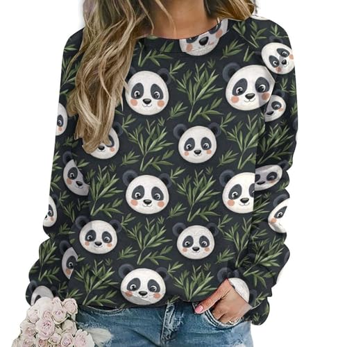 Sweat femme col rond panda parfait pour vos moments de détente