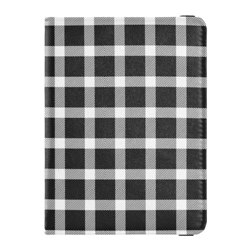 Custodia per passaporto per donne e uomini per da viaggio con blocco RFID plaid Bianco nero Taglia unica Casual