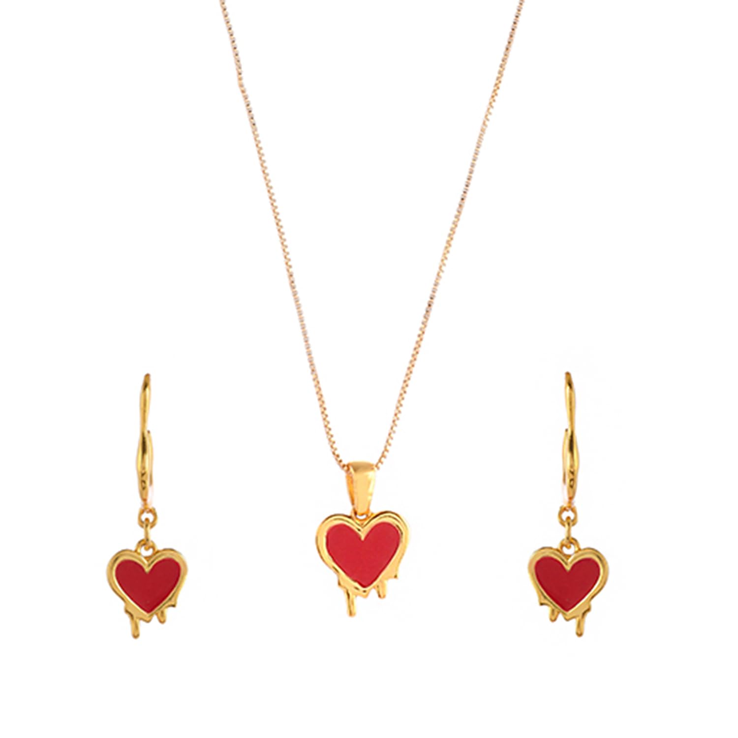 Valentine's Day Collection Gold Plated Hearts Pendant Set, Valentine Gift For Her, Gift For Wome, Gift For Her-image-19
