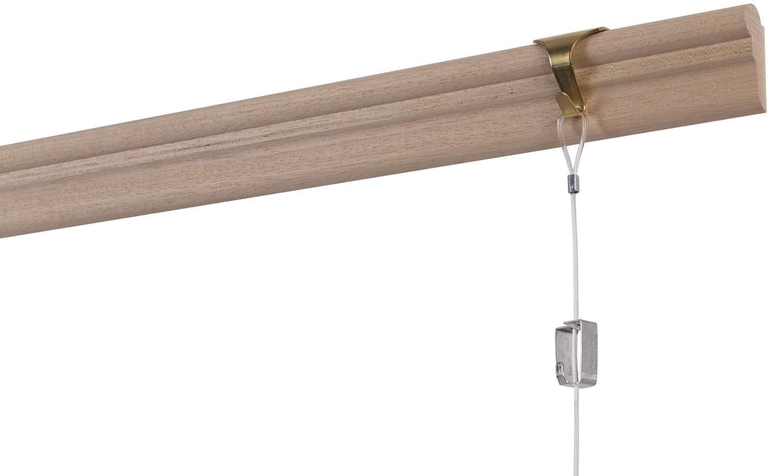 STAS 10-Pack Picture Molding Hook Set - Includes Crown Moulding Hooks + Clear Looped end Cables + STAS smartspring Picture Hook (Gold/Brass Picture Rail Hooks, 78 inch Cord, Adjustable Hook) - Image 4