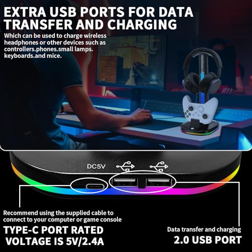 Awgvener SY-ONE-2029 Rgb Headphone Stand With Charger, Xbox Controller Charging Station Headset Stand Suitable thumb #5