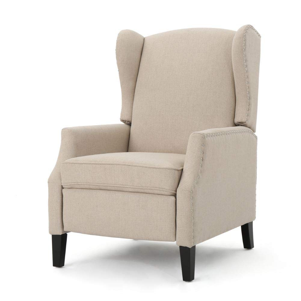 GDFStudio Westeros Wingback Fabric Recliner