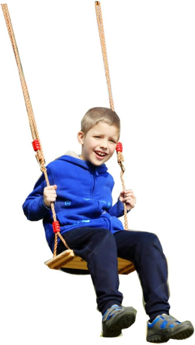 SUPVOX Wooden Swing Set Nylon Rope Hanging Swing for Boys and Girls and Adults Safe Non- Seat for Backyards and Play Areas