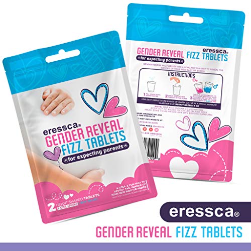 Gender Reveal Fizz Tablets (1 Pink/Girl) and (1 Blue/Boy) Heart Shaped