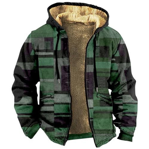 TIMELYE Parkamantel Outdoor Herrenmantel Lang Lang Wolljacke Herren Atmungsaktiv Herren Jacke Mit Stehkragen Winter Hardshelljacke Herren Jaket Für Herren Winter(Dark Green,5XL)