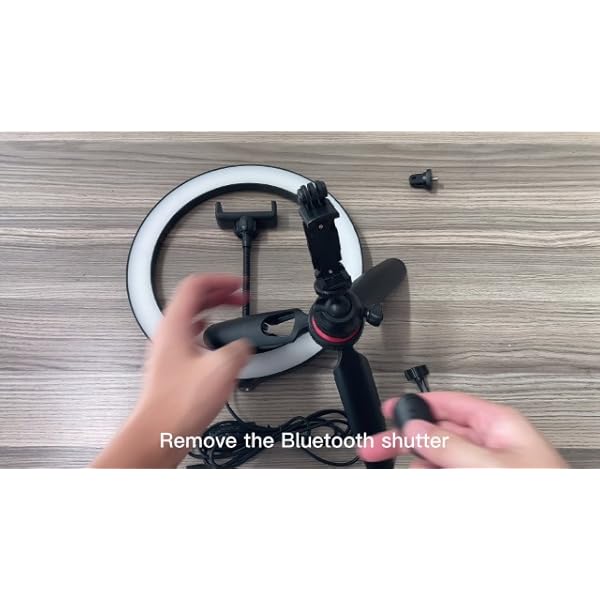 PLEASION ringlicht mit stativ Handy, 10 " Selfie Ringleuchte mit Fernbedienung, 3 Farbe und 10 Helligkeitsstufen Ring Light Für Selfie /YouTube /Tiktok Videoaufnahmen/Live-Stream/Makeup/Vlog – Bild 8