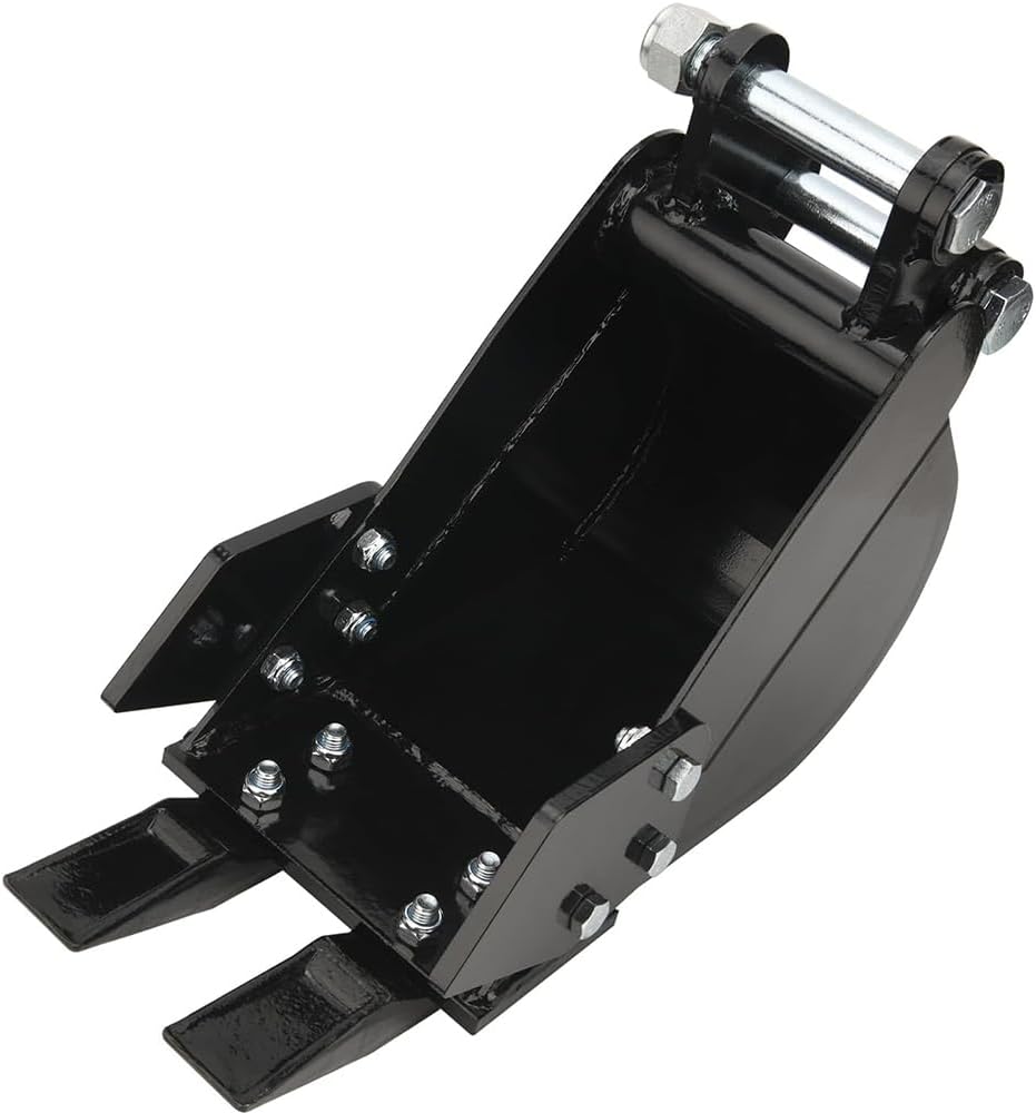 Attachment 200mm Narrow Trenching Bucket for Mini Excavators from 1 to 1.5 Tons,Span 90MM/3.54in, Hole Diameter 25MM/0.98in