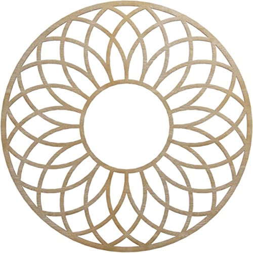 Image of Ekena Millwork 30 inchOD x 10 1 /4 inchID x 1 /4 inchT Cannes Wood Fretwork Pierced Ceiling Medallion, Hickory