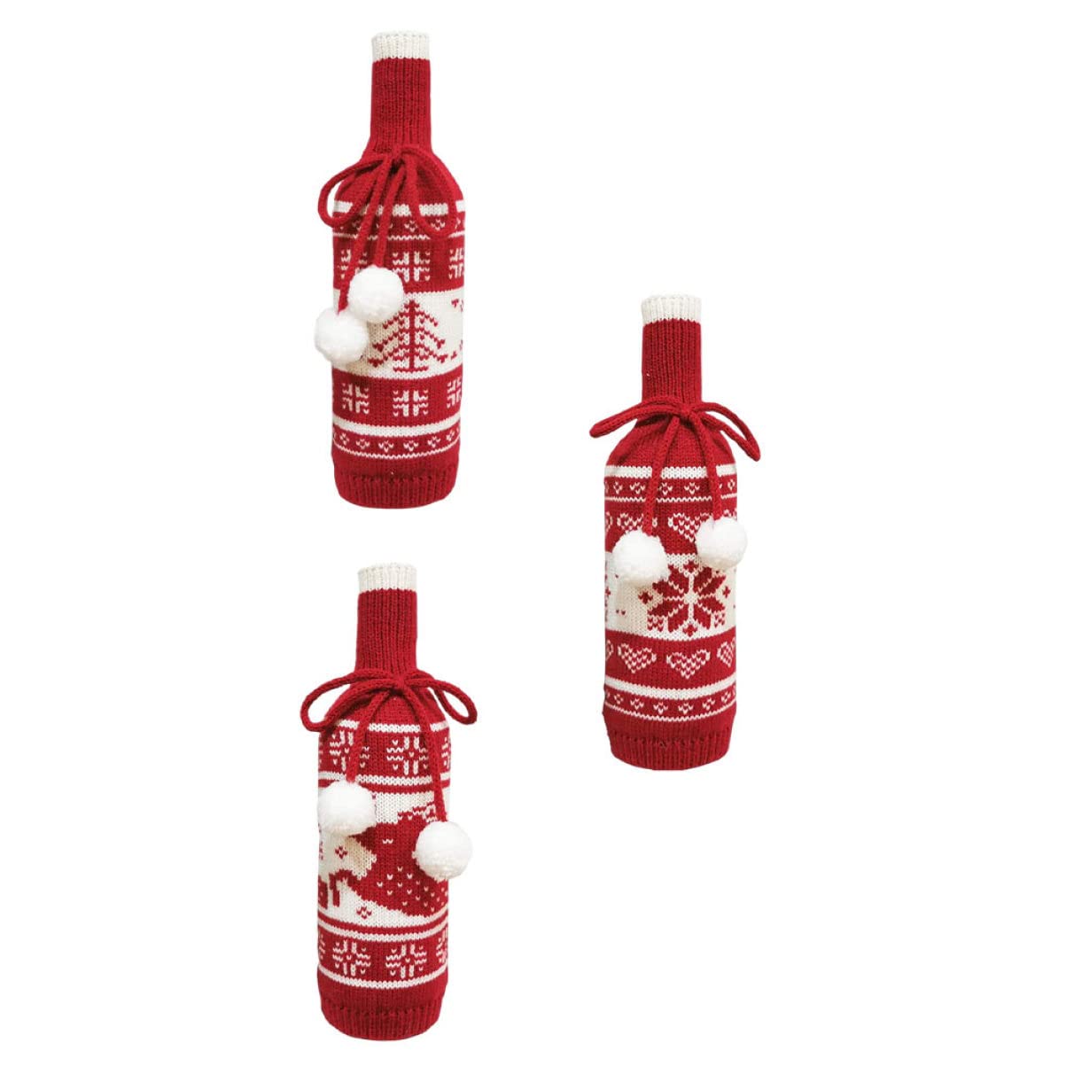 TOYANDONA 9pièces Housses Décoratives De Bouteille De avec Motifs De Sapin Renne Et De Lavable pour