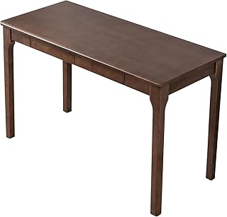 Solid Wood Desk, Gaming Study Home Office Desks for Work, Student PC Desk for Bedroom, Small Computer Desk for Small Spaces, Easy to Assemble (Walnut Color, 47inch)
