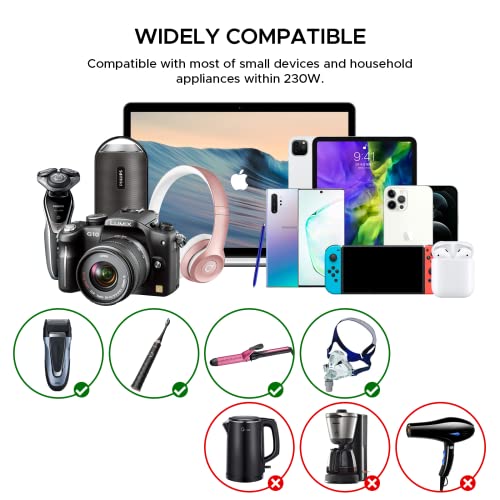 230-Watt Step Down 220V To 110V Voltage Converter & International Travel Adapter/Power Converter With Usb C Port 18W- [Use For Usa Appliance Overseas In Europe, Australia, Uk, Ireland And More] #TOP4