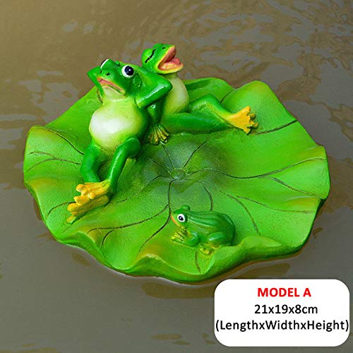 BRTTHYE Resin Floating Frogs Statue Outdoor Garden Pond Decorative Cute Frog Sculpture Home Desk Garden Decor Ornament