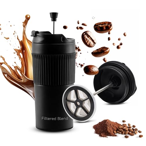 15oz Double Wall Stainless Steel Insulated French Press Coffee and Tea...