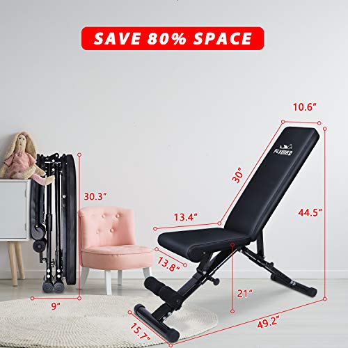FLYBIRD Adjustable Weight Bench，Multi-Purpose Foldable Exercise Bench for Home Gym,620LB