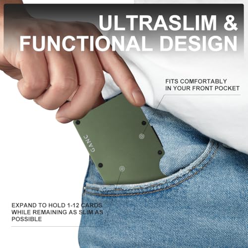 Metal Minimalist Wallet, RFID Blocking Credit Card Holder with Money Clip, Slim Front Pocket Design, Black, Aluminum Construction, Compact Size (ARMY GREEN)3