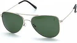 Óculos de Sol Aviador Clássico Unissex Polo London Club, Armação em Metal Stainless Stell