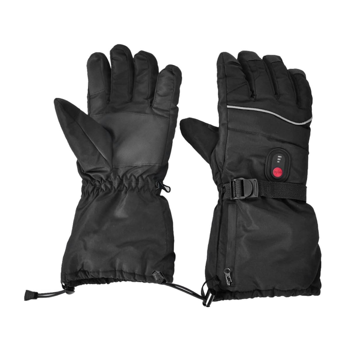 TOYANDONA Guantes de Esquí Calefactables Recargables para Hombre, Eléctricos a Prueba de Viento, Diseño de Dedos Separados, Color Negro, Ideales para Deportes de Invierno y Actividades