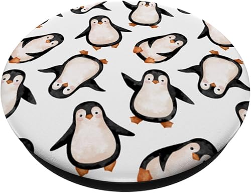 Miniatura 2 de Pingüinos Acuarela Patrón PopSockets Swappable PopGrip