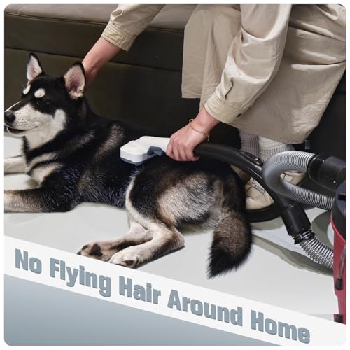 MoPei 3-in-1 Hundehaar Staubsaugerbürste zum Entfernen von losen Haaren, Unterwolle und Verfilzungen, 32mm & 35mm Vakuum-Schlauchfitting