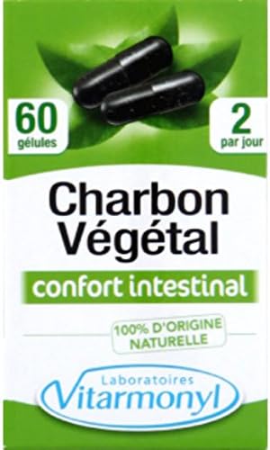 Vitarmonyl - Charbon végétal, complément alimentaire, confort intestinal - Les 60 gélules de 265mg - (for multi-item order extra postage cost will be reimbursed)