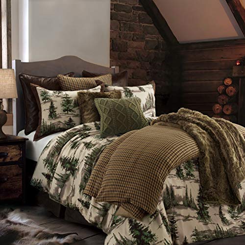 Paseo Road Cabin Bedding Joshua 3 Piece Lodge Comforter Set with Pillow Shams, King Forest Woods Bedding, Pine Trees Comforter Set, Woodland Nature Western Rustic Bed Set
