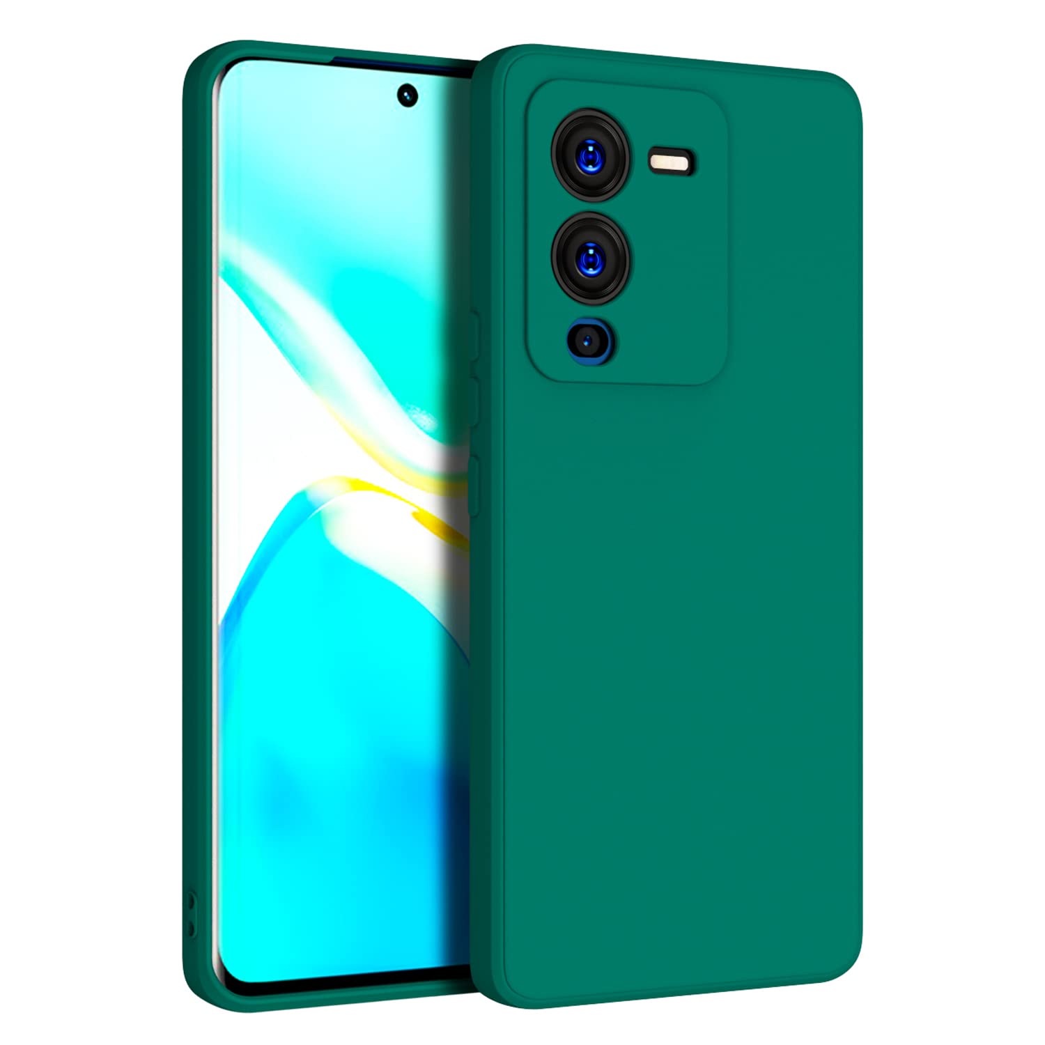 Kapa Matte Lens Protective Shockproof Flexible Back Cover for Vivo V25 PRO (5G), Slim Silicone with Soft Lining Shockproof Flexible Full Body Bumper Case (Green) (B0B659KHGS) Amazon Price History, Amazon Price Tracker