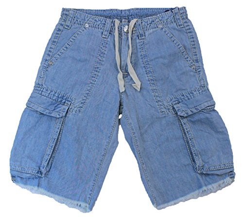 True Religion Men's Hand Picked Cargo Cut-Off Short Light Stone 31