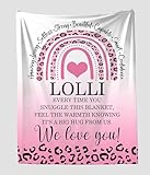 Lolli We Love You Blanket Pink Leopard - Respectful and Loving Blanket Gifts for Lolli On Mothers Day Birthday Holiday Anniversary - Soft Cozy Throw 50X60 Inches