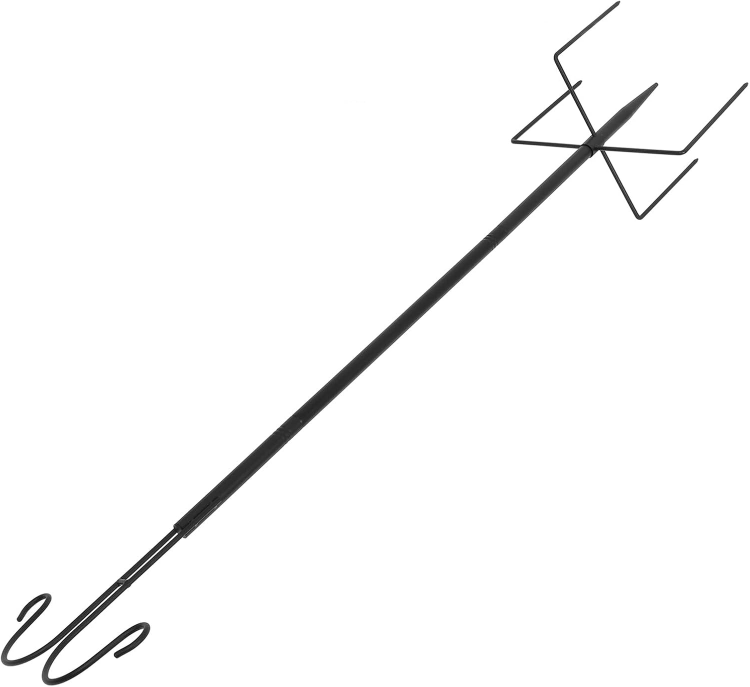 Heavy Duty Metal Shepherd Hook 46-inch Outdoor Garden Hanging Hook with Detachable Base for Lanterns Bird Feeders and Plant Holders