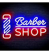 ADVPRO Barber Shop with Barber Pole Flex Silicone LED Neon Sign - Red & Blue - st16s32-fnu0355-rb