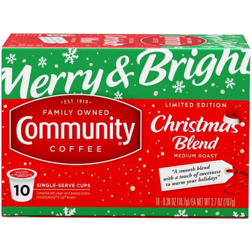 Image of Community Coffee Christmas Blend, Medium Roast, 60 Count Coffee Pods, Compatible with Keurig K-Cup Brewers (10 count- Pack of 6)