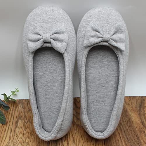ofoot Womens House Cotton Ballerina Slippers Soft Ballet Style Flat Shoes Comfortable Memory Foam Soled Non Slip Rubber Bottom3