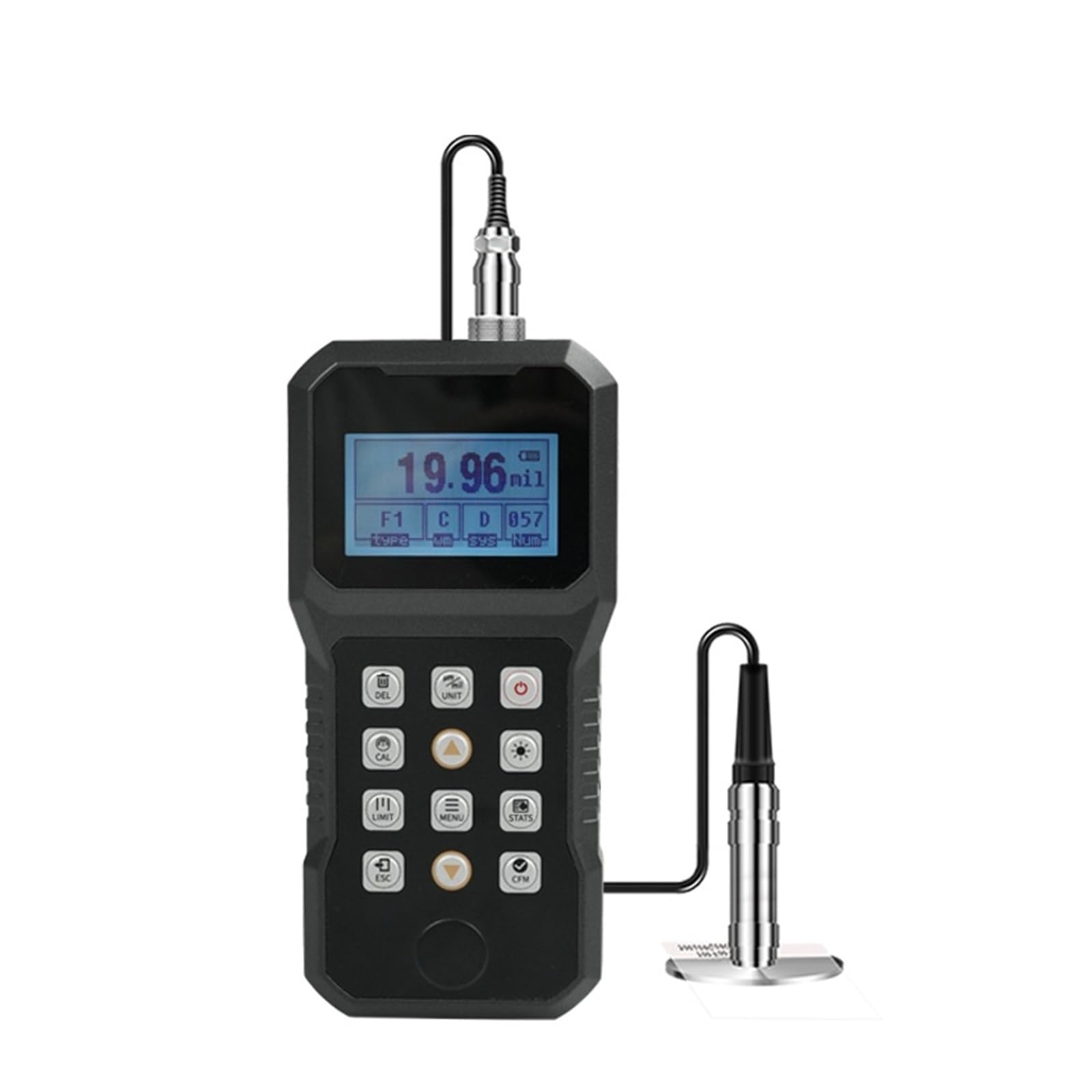 Medidor de espesor digital N-210C con pantalla LCD. Medidor de espesor de revestimiento de alta precisión for hierro, acero, cobre y PVC. Lecturas precisas(NF-1250um)