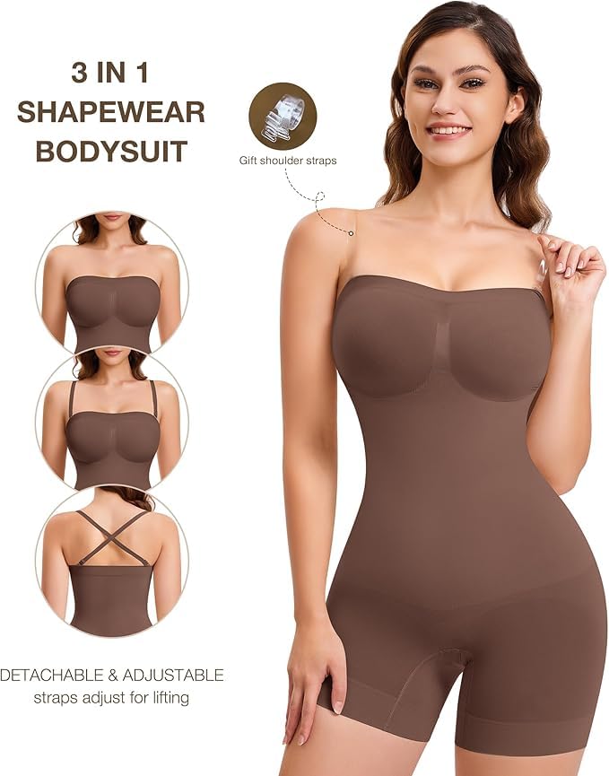 Image of ALYNE Strapless Shapewear Bodysuit for Women | Tummy Control Full Body Shapers | Seamless Snatched Bodysuit for Under Dresses