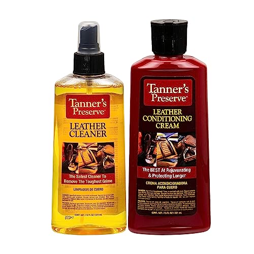 ANF BRANDS Tanner's Preserve Leather Care Combo Pack - Leather Conditioning Cream & Leather Cleaner (7.5 oz Each) - 65864/65893