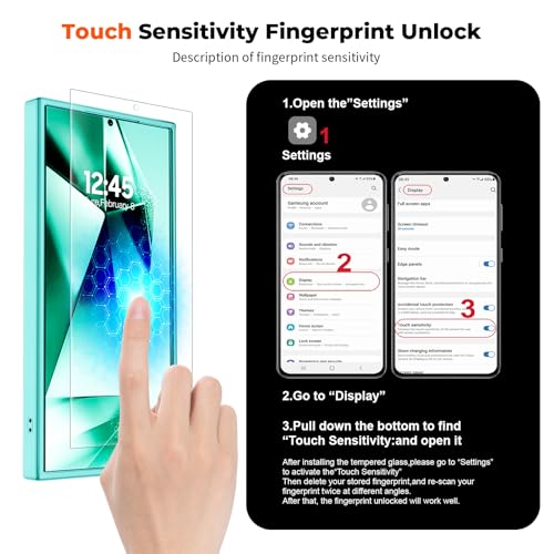 Image of SUPFINE Magnetic for Samsung Galaxy S24 Ultra Case with Screen Protector, (Built-in Magnets) (Military Grade Drop Protection) Slim Translucent Shockproof Phone Case,Blue Green
