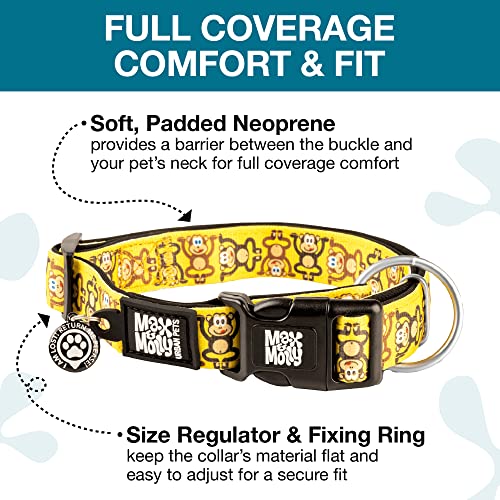 Max & Molly Gotcha! Hundehalsband Halsband Hund mit Smart ID, gepolstertes Neopren Halsband mit Design für mittelgroße Hunde, wasserdicht, bequem, verstellbar, Monkey Maniac, M