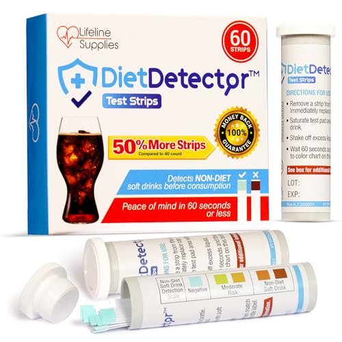DietDetector Strips - 60 Strips - Detects Non-Diet Soft Drinks Before Accidental Consumption - A...